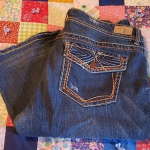 Supplies darker blue Jean's worn once